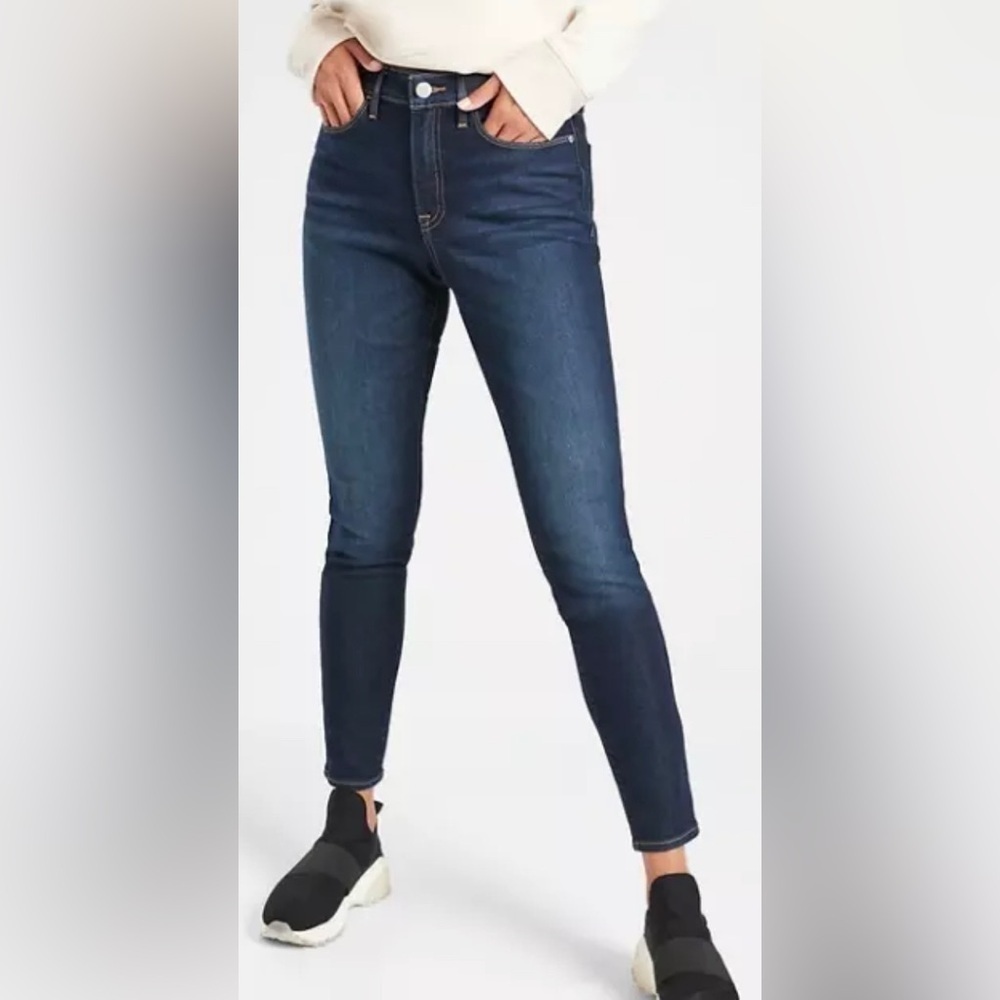 Athleta Sculptek Dark Wash Mid Rise Skinny Jeans‎ Size 0 Casual Streetwear